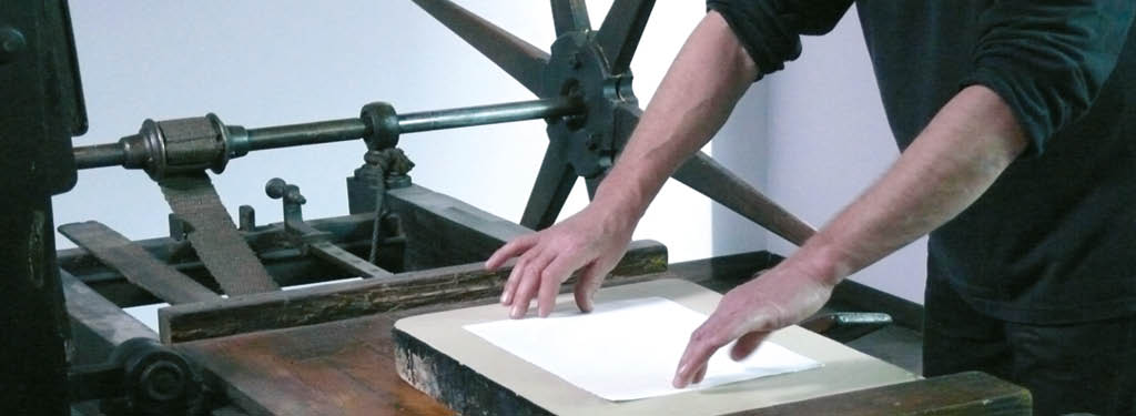 Work on a hisotrical lithography press
